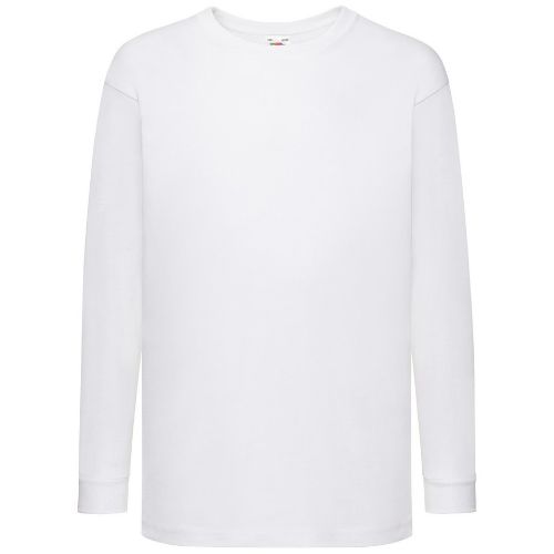 Fruit Of The Loom Kids Long Sleeve Valueweight T White